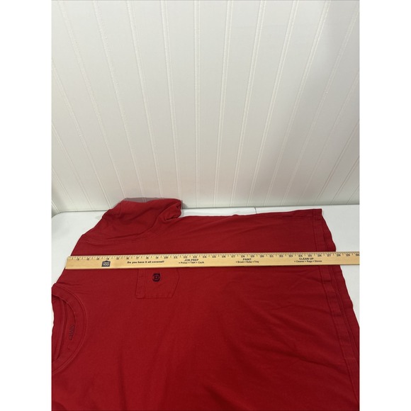 Chaps Men XL Red T Shirt 100% Cotton Short Sleeves - Picture 6 of 7